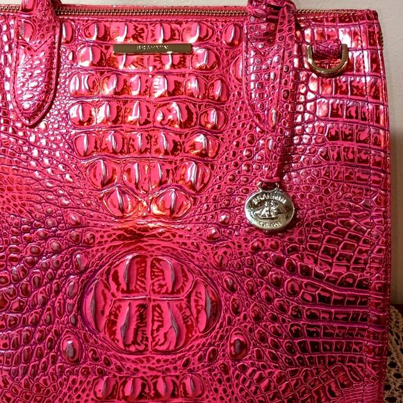SIMPLY STUNNING! Brahmin Caroline Satchel in Red Dragon - Picture 1 of 12